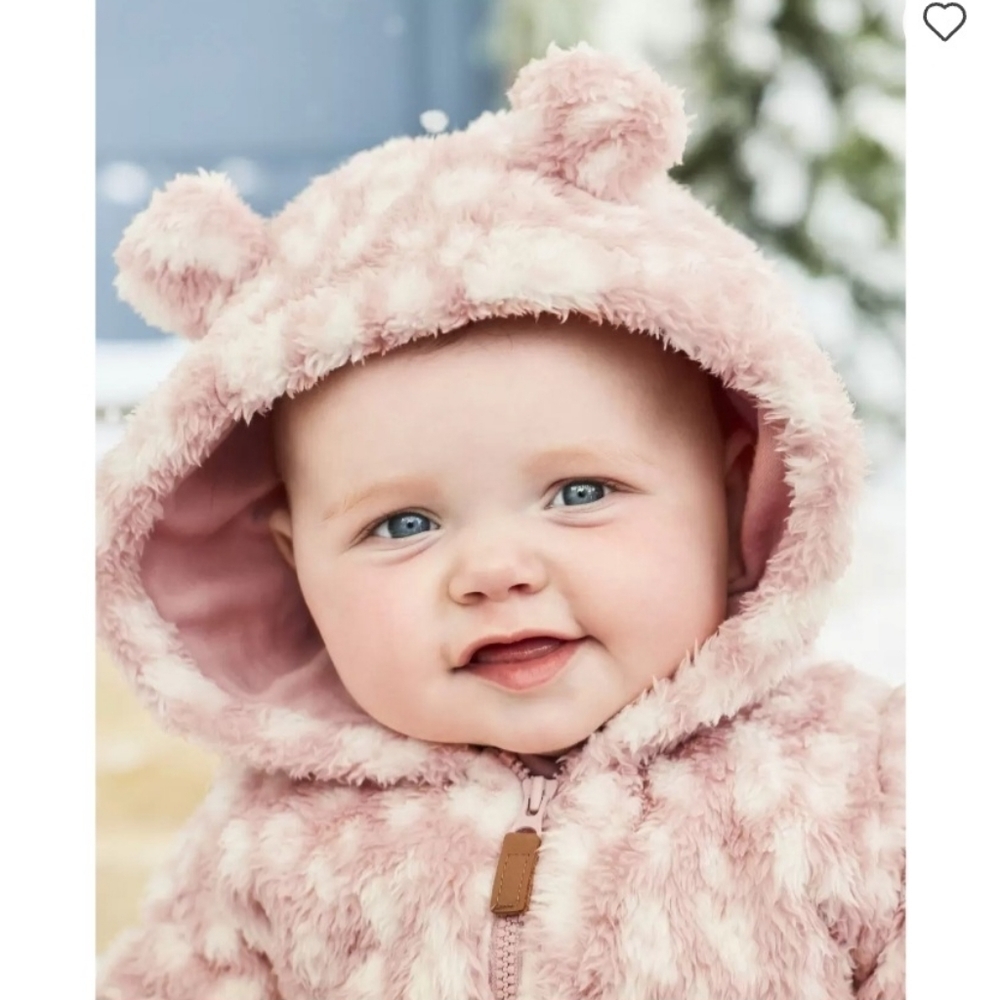 Carters Baby Leopard Sherpa Jumpsuit